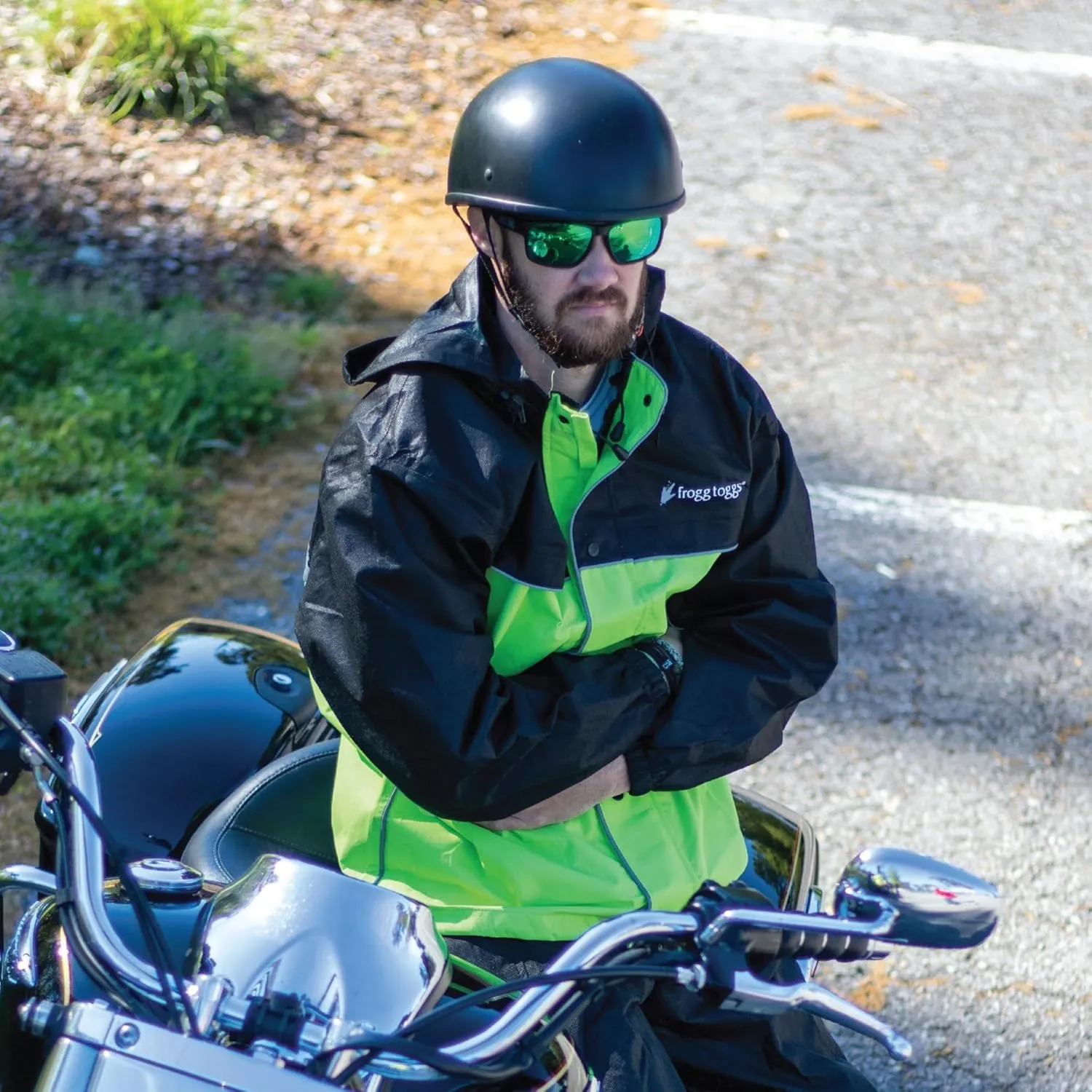 FROGG TOGGS Men's Road Toad Reflective Waterproof Rain Jacket