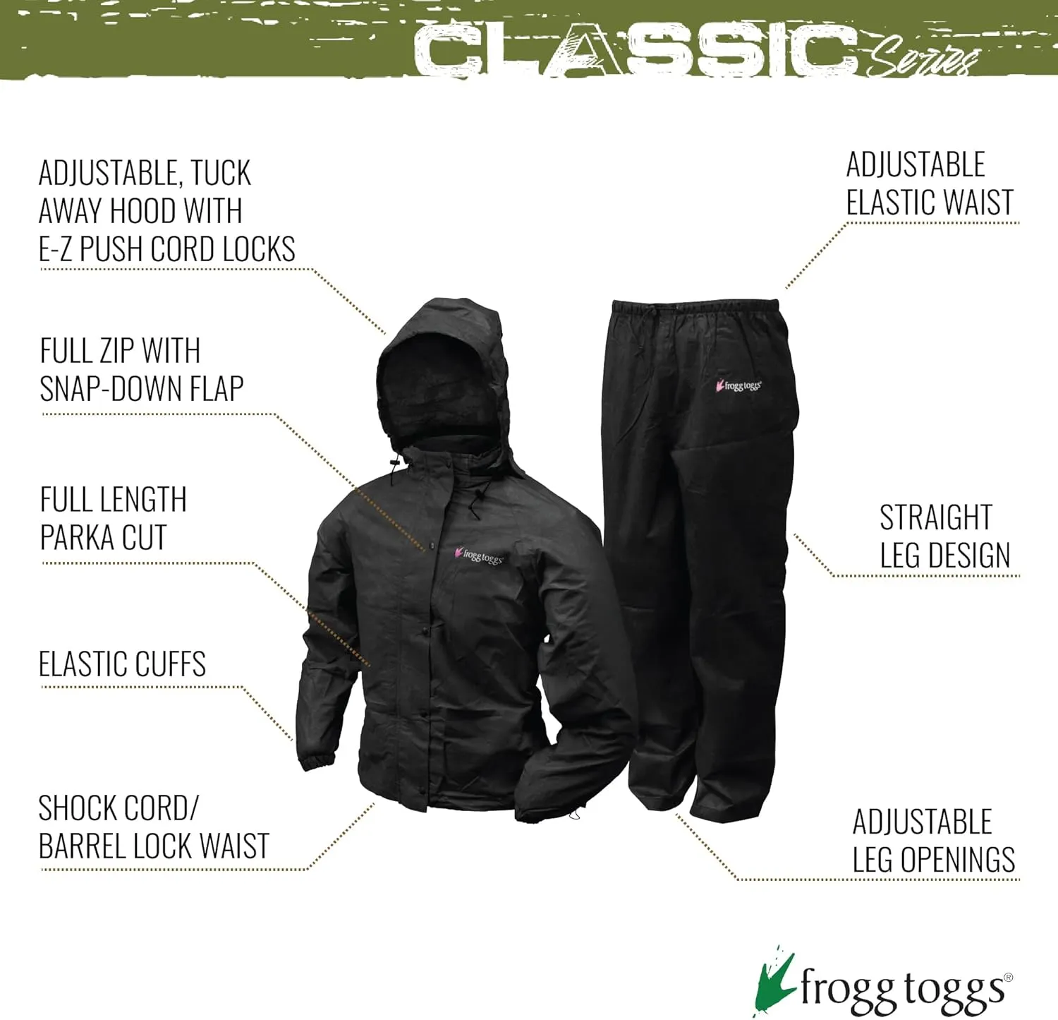 FROGG TOGGS Women's Classic All-Purpose 2-Layer Waterproof Breathable Rain Suit