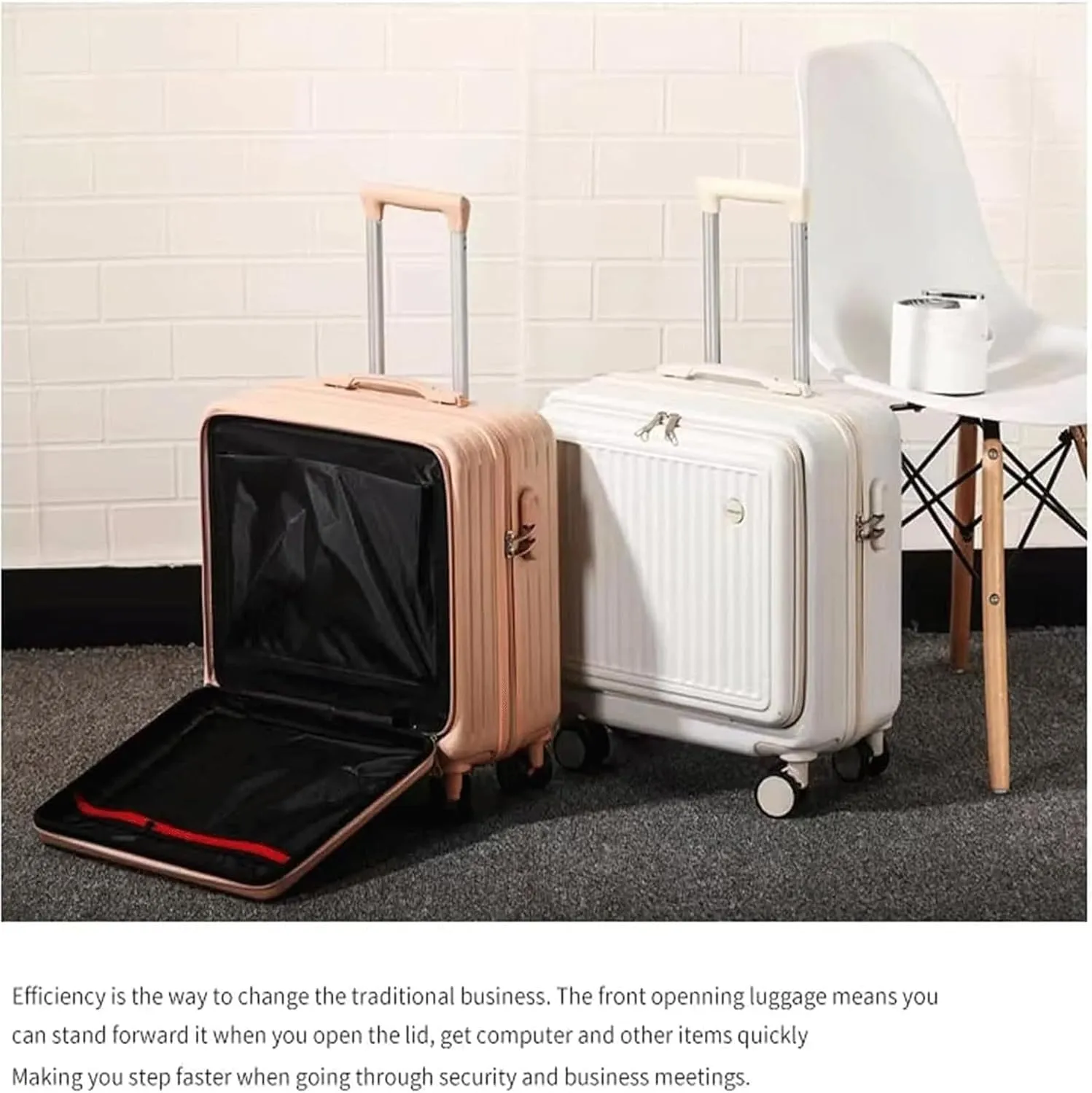 Front Cover Full Open Suitcase Carry-On 18/20-Inch Luggage 360 Light-Sound Shock-Absorbing Universal Wheel Travel Trolley Case