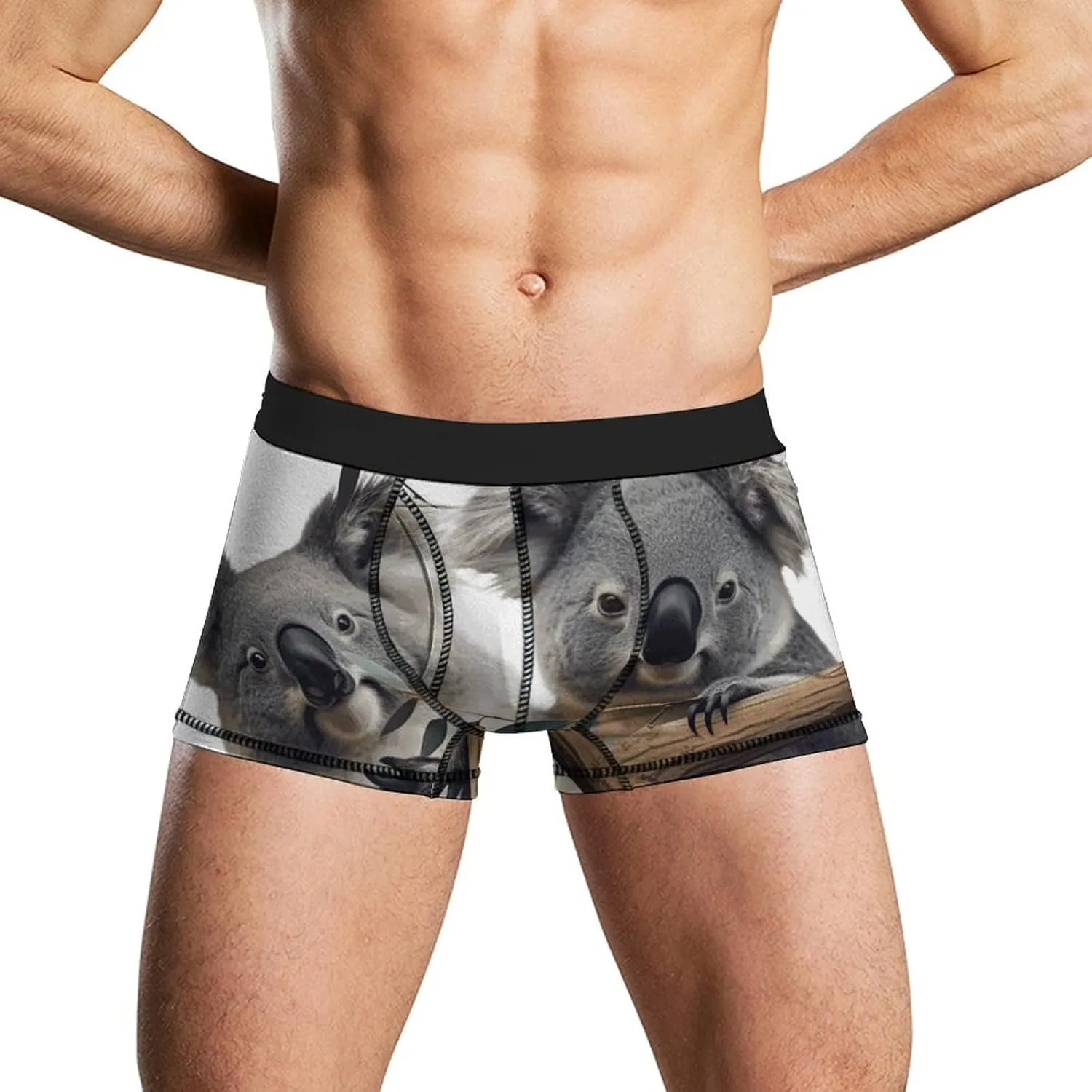 Funny Koalas Men's Boxer Briefs Breathable Underwear Comfortsoft Moisture-Wicking Trunks Underwear