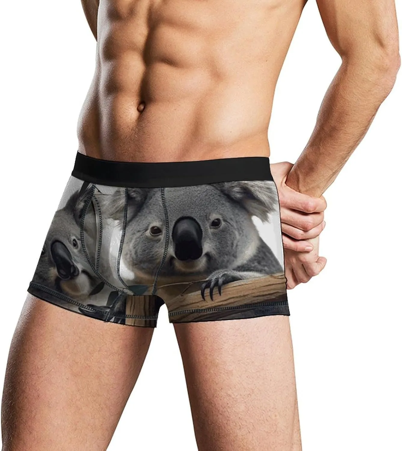 Funny Koalas Men's Boxer Briefs Breathable Underwear Comfortsoft Moisture-Wicking Trunks Underwear