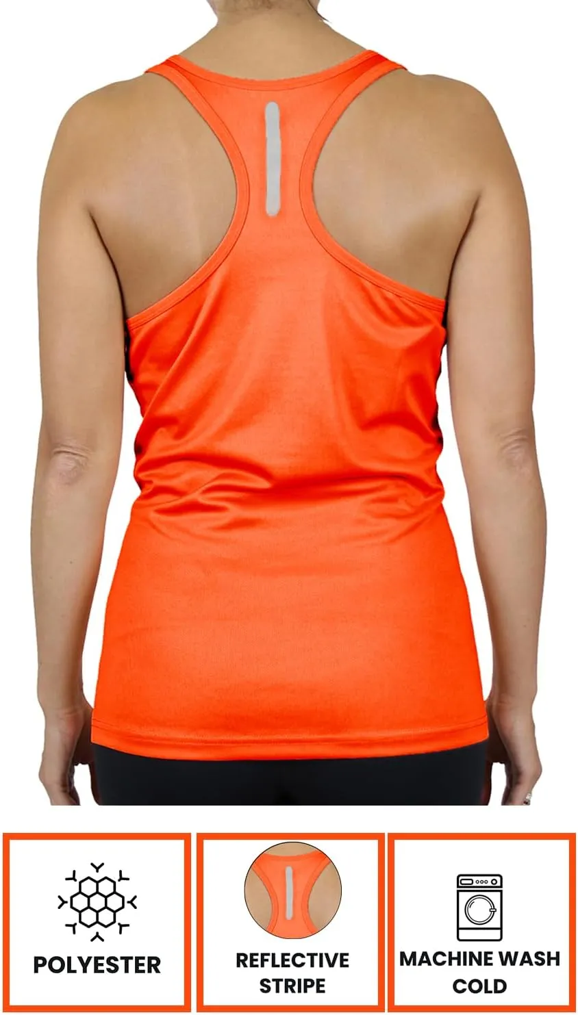 Galaxy by Harvic Womens Moisture Wicking Racerback Tagless Polyester Tanks Tops