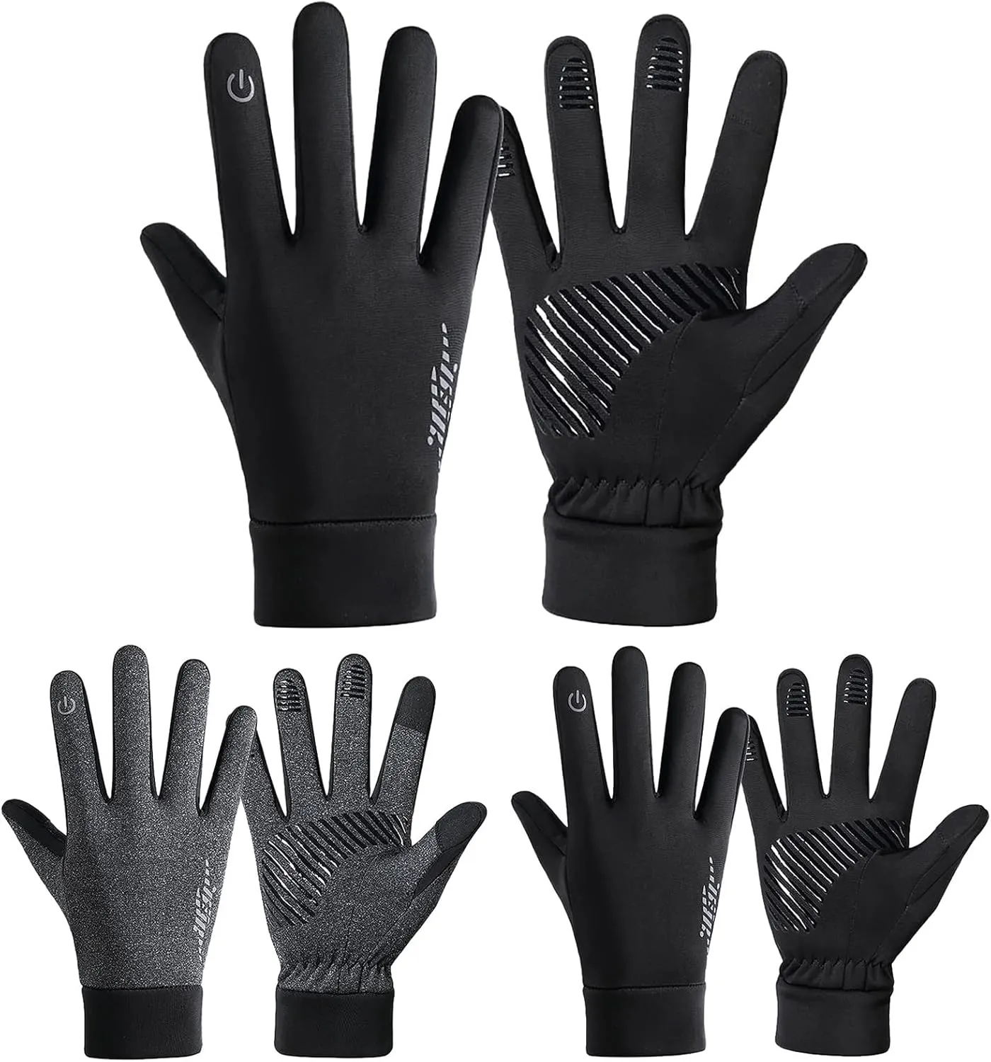 Gloves For Winter Women's Winter Touchscreen Gloves Knit Glove Elastic Cuff Winter Warm Texting Mitten Cold Weather Gloves (Grey, One Size)