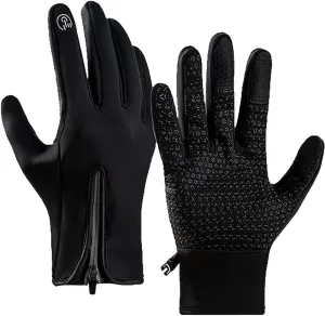 Gloves For Women Winter Gloves Women Men Cold Weather Ski Warm Thermal Snow Gloves Driving Hiking Cycling Insulated (Black, One Size)