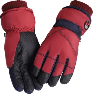 Gloves Winter Gloves, Light Touch Screen Gloves, Windproof and Warm Gloves, Cycling, Running, Outdoor Activities (Color : Red)