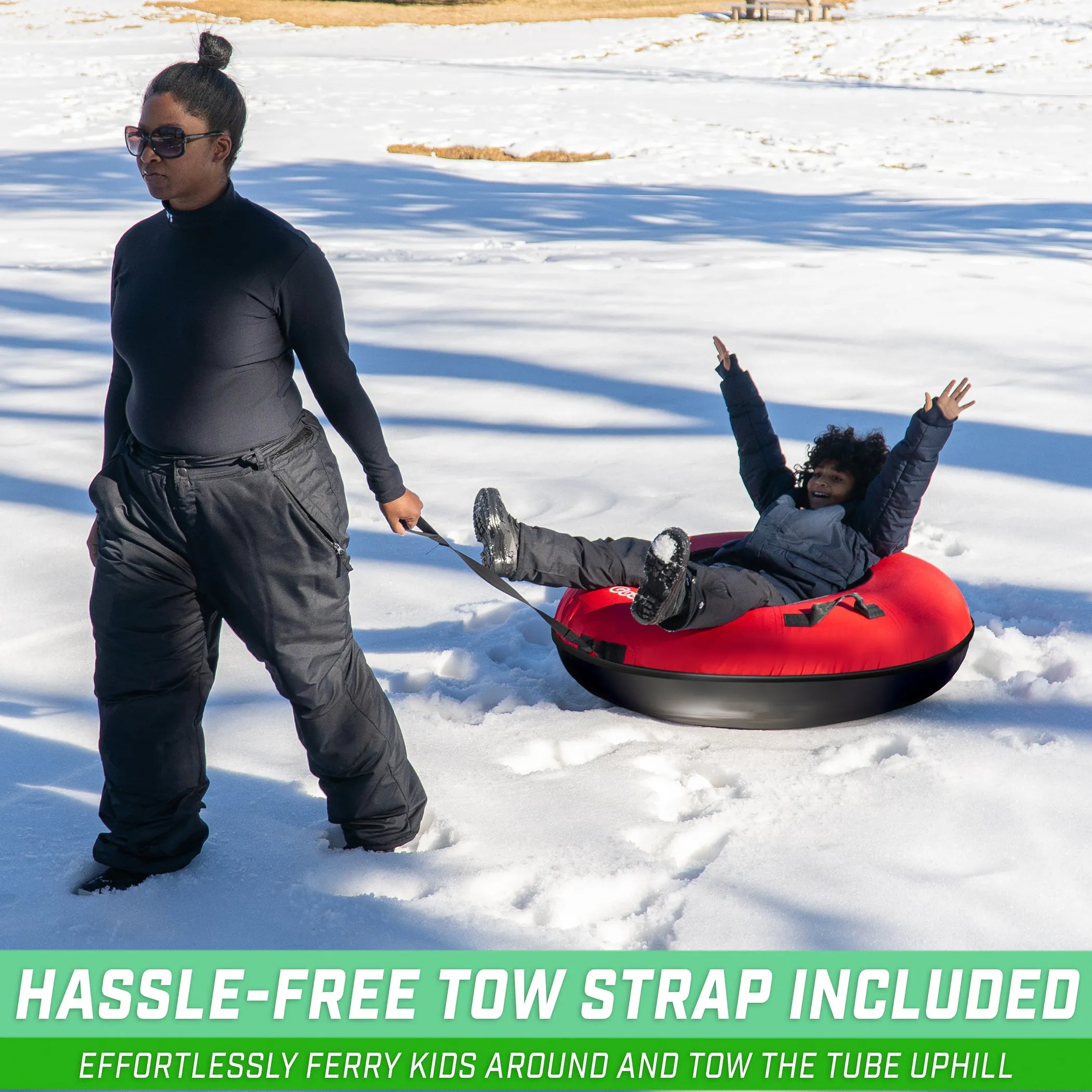 GoSports 40" Hard Bottom Snow Tube - Red