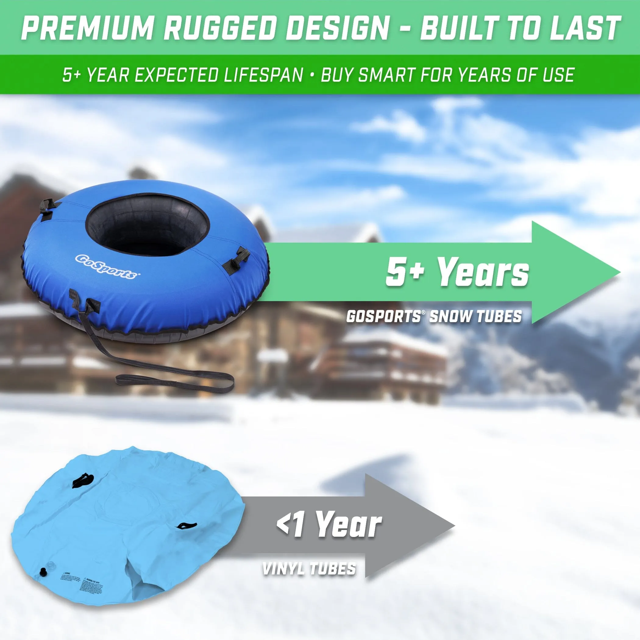 GoSports 44 Inch Heavy-Duty Winter Snow Tube - Blue