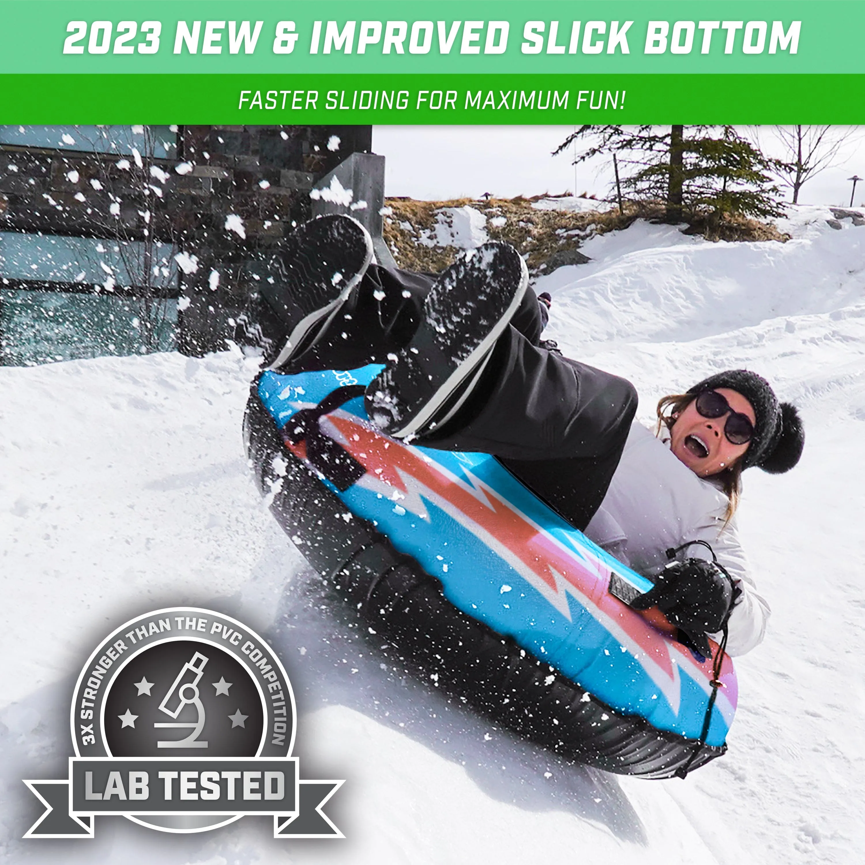 GoSports 44 Inch Heavy-Duty Winter Snow Tube - Retro