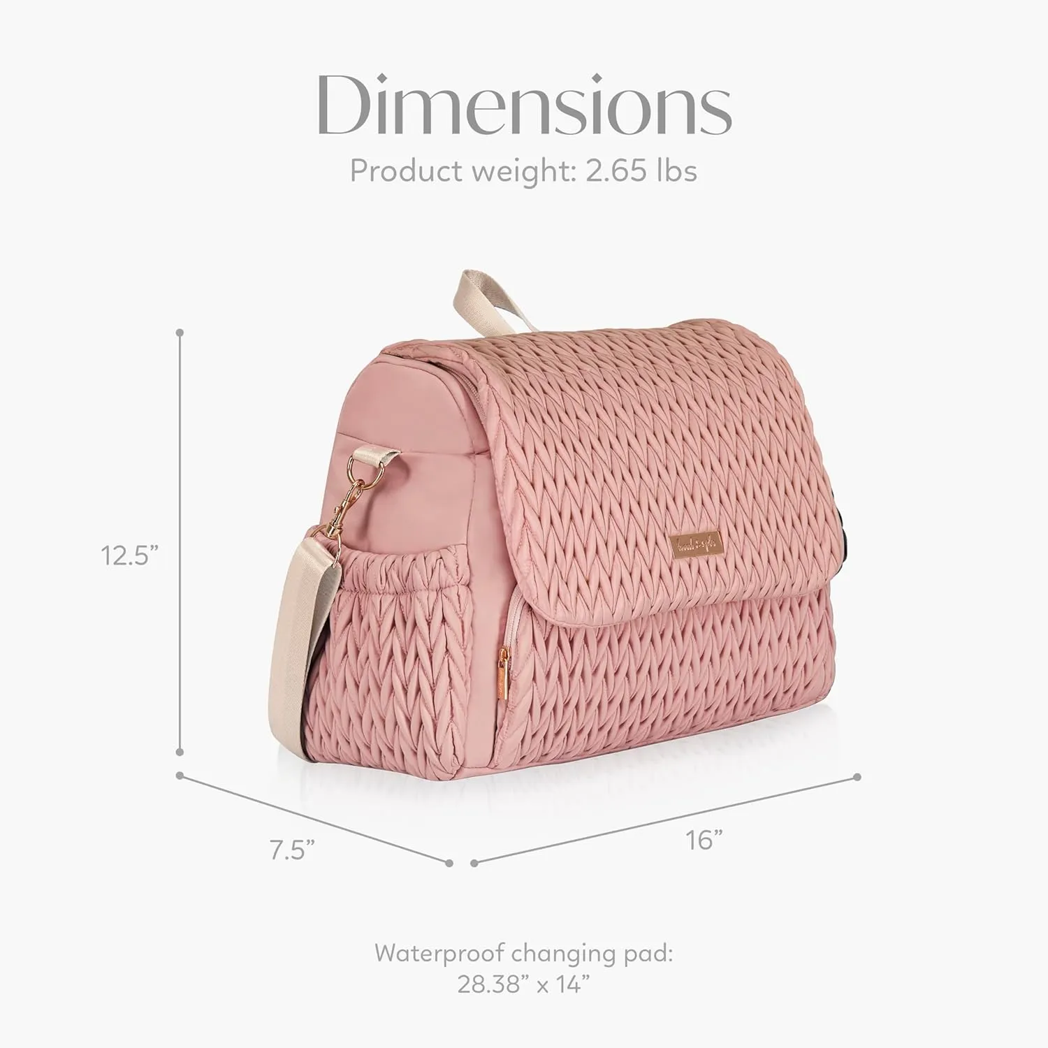 Hannah & Sophia Belle Convertible Baby Diaper Backpack & Bag in Pink Polyester with Classic Style