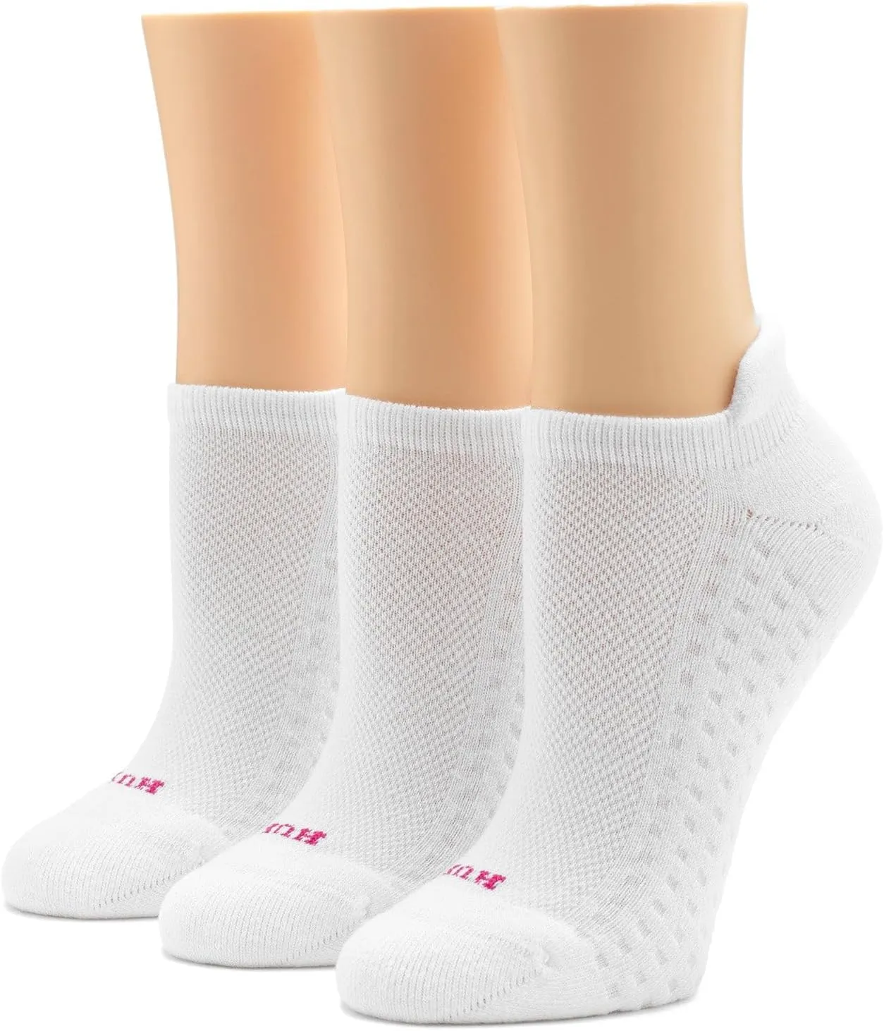 HUE Women's Air Cushion Tab Back No Show Liner Sock 3 Pair Pack
