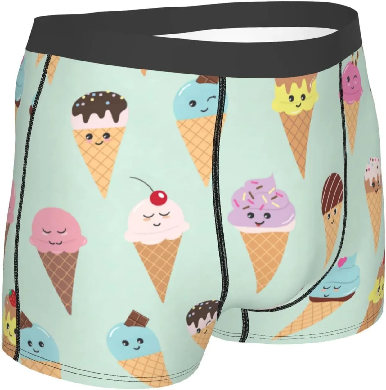 Ice Cream Cones Boxer Briefs, Moisture Wicking & Breathable,Underwear for Men