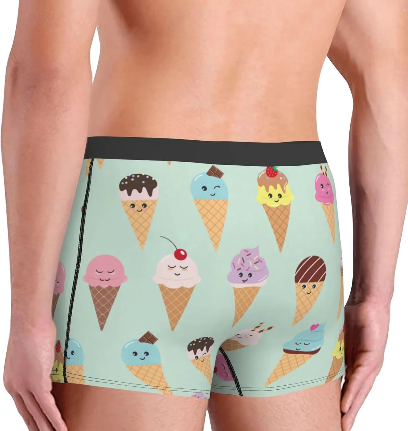 Ice Cream Cones Boxer Briefs, Moisture Wicking & Breathable,Underwear for Men
