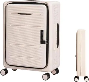 IRYZE Lightweight Suitcase Foldable Suitcases Adjustable Trolley Carry On Luggage Front Open Suitcase Universal Wheel Carry on Luggage (Color : C, Size : 24 in)