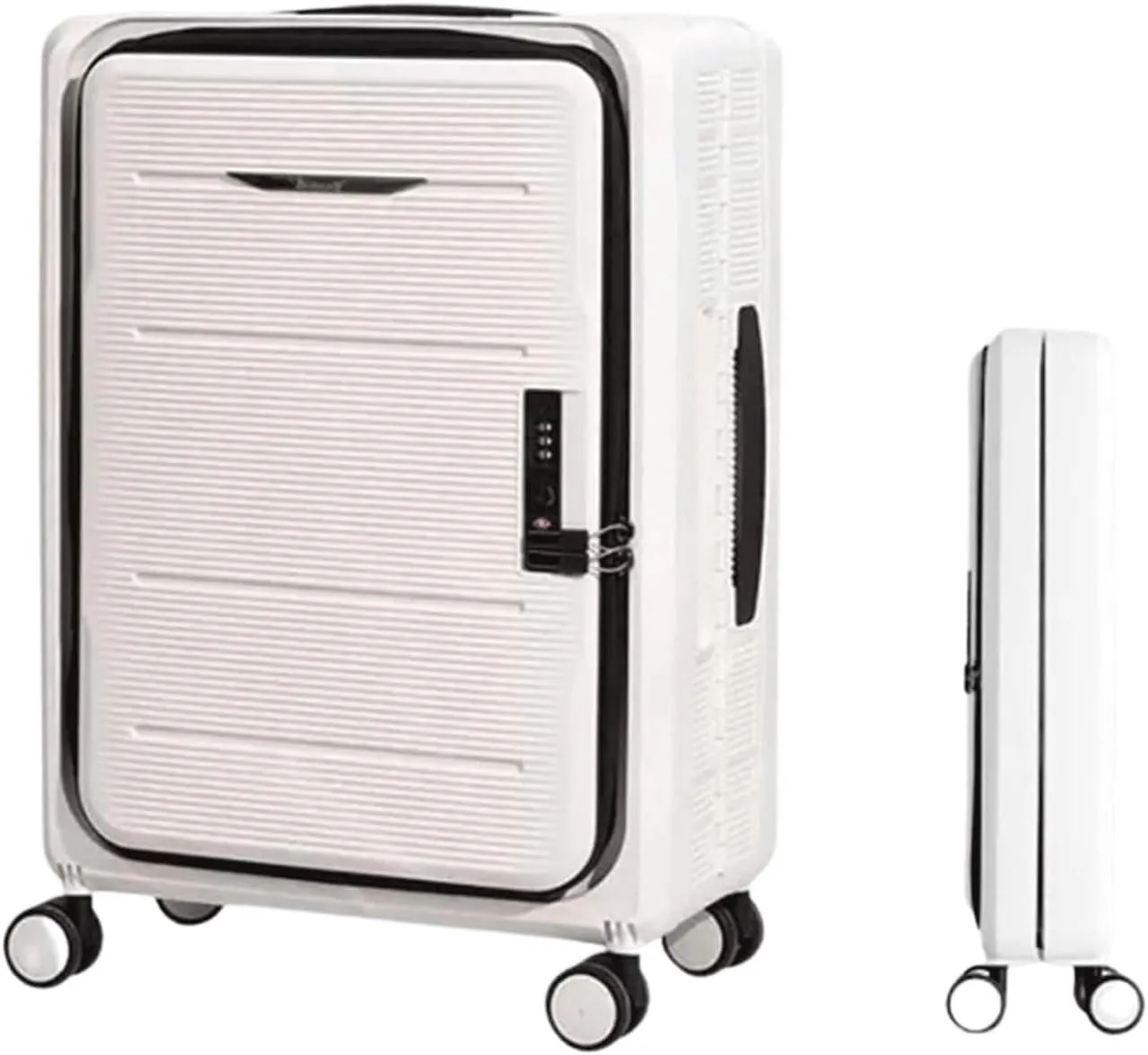 IRYZE Lightweight Suitcase Foldable Suitcases Adjustable Trolley Carry On Luggage Front Open Suitcase Universal Wheel Carry on Luggage (Color : D, Size : 24 in)