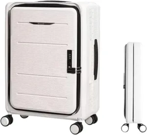 IRYZE Lightweight Suitcase Foldable Suitcases Adjustable Trolley Carry On Luggage Front Open Suitcase Universal Wheel Carry on Luggage (Color : D, Size : 24 in)