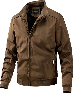 JEsilunmaMY Men's Outdoor Cotton Bomber Jacket Full Zip Windproof Windbreaker Military Jackets Warm Winter Padded Coats