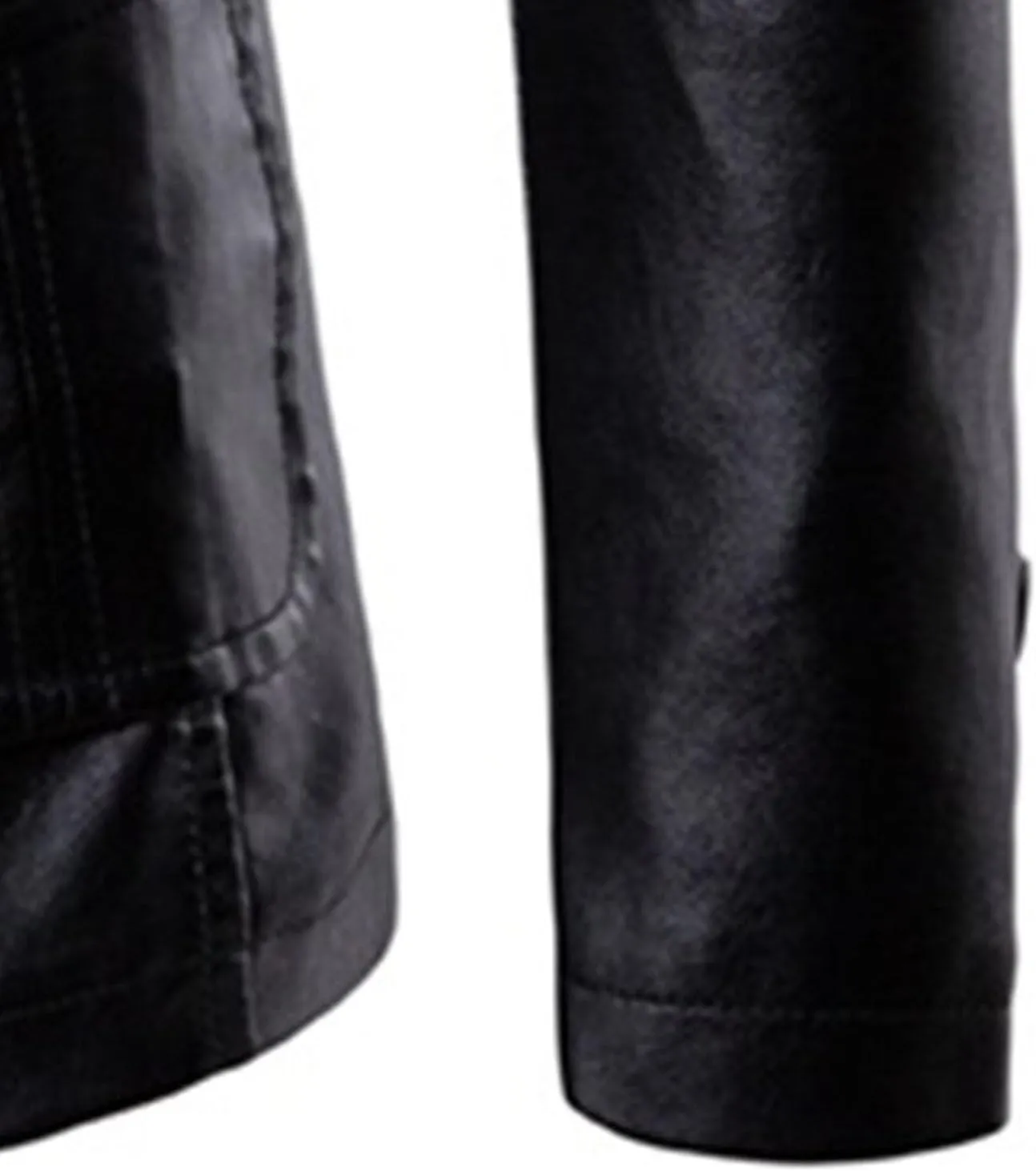 JEsilunmaMY Men's Warm Blazer Leather Jacket Notched Collar Classic Leather Blazer Business Casual Suit Coat with Pockets