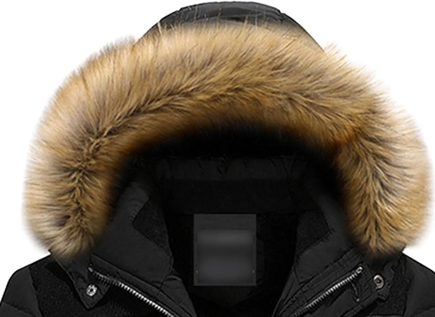JEsilunmaMY Men's Winter Coats with Detachable Fur Hood Fleece Lined Parka Casual Puffer Jacket Thicken Windproof Down Coat