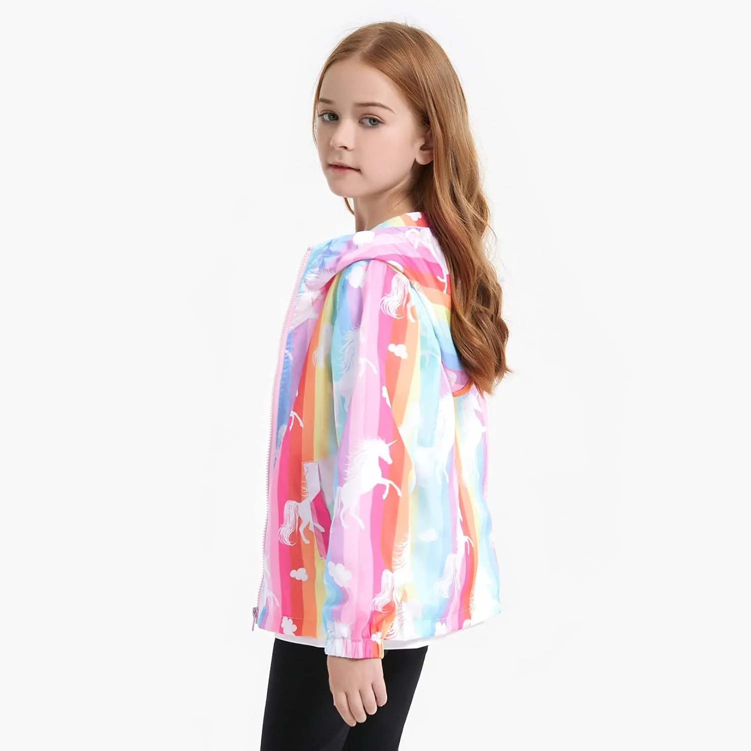 Jxstar Girls Rain Jackets Waterproof Hoodie Kids Raincoats Lightweight Windbreakers
