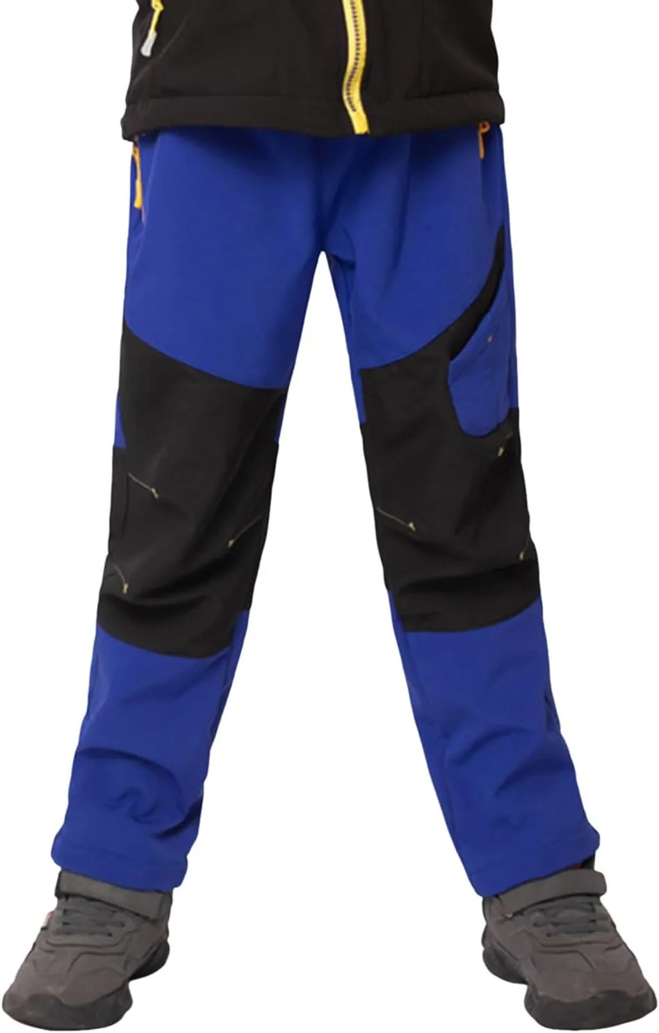 Kids Waterproof Snow Ski Pants Kids Winter Warm Fleece Snowboard Pants Breathable Elastic Waist Outdoor Hiking Pants