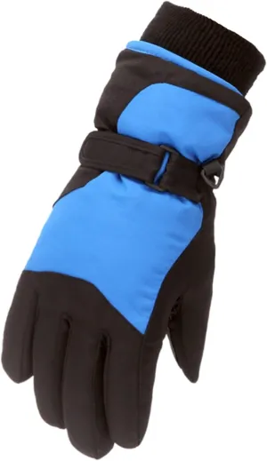 Kids Winter Gloves Ski Gloves Snow Gloves Water Proof Insulated Gloves Girls & Boys Snowboarding Windproof Mittens (Blue, 7-12 Year)
