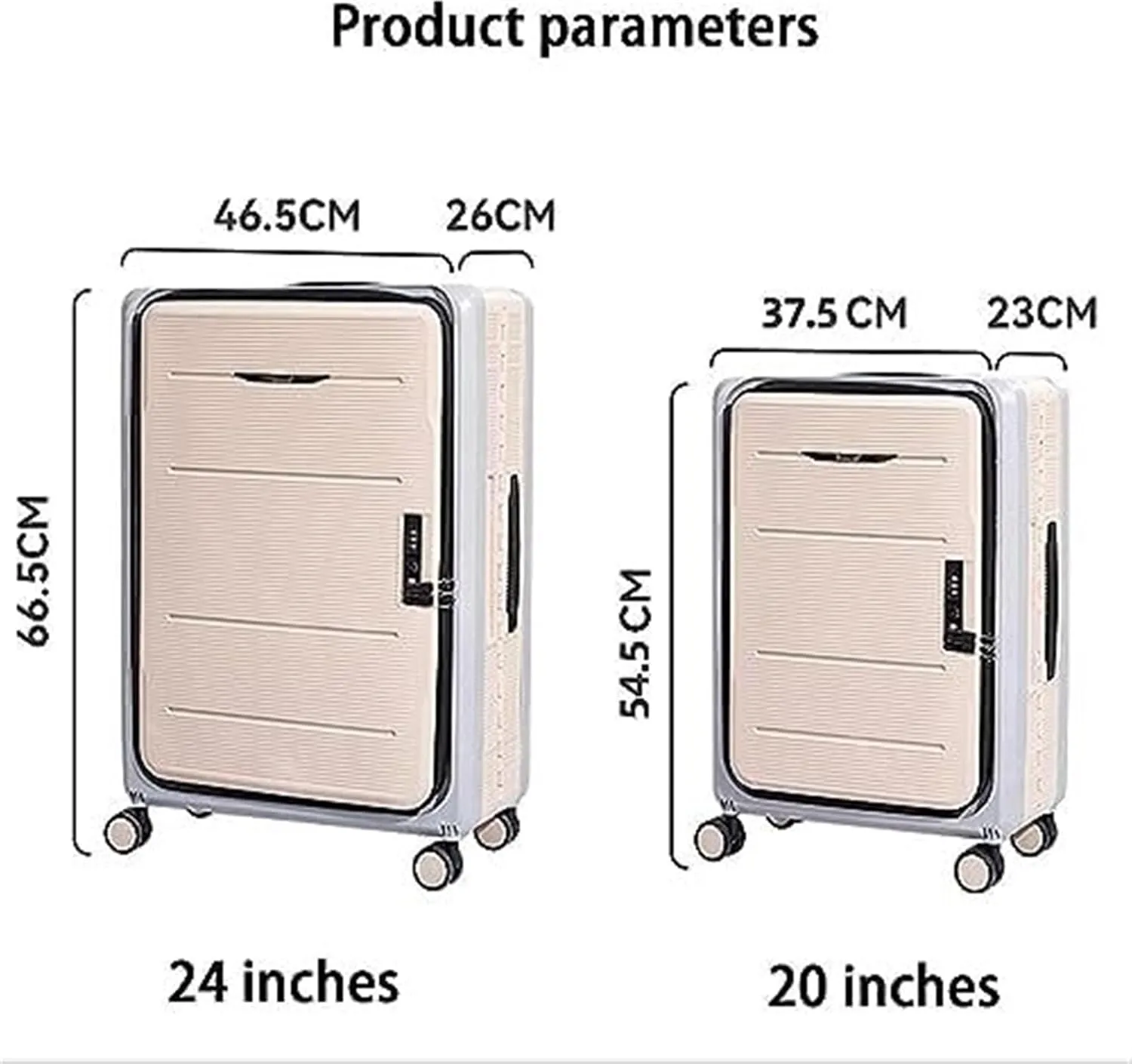 KYUSAR Carry On Luggages Suitcase Foldable Suitcases Adjustable Trolley Carry On Luggage Front Open Suitcase Luggage Suitcases (Color : C, Size : 20 in)