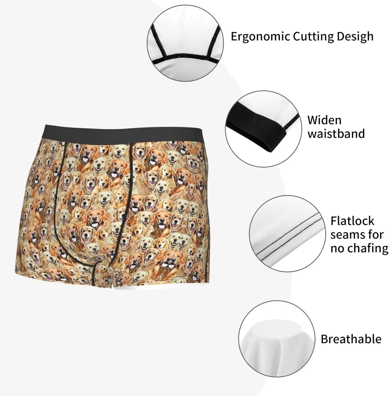 labrador retriever Dogs Boxer Briefs, Moisture Wicking & Breathable,Underwear for Men