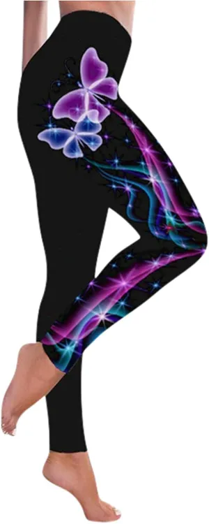 LCMTWX Fleece Lined Leggings Printed Pants Casual Elastic Slim Long Boot Women Pants Fleece Lined Leggings