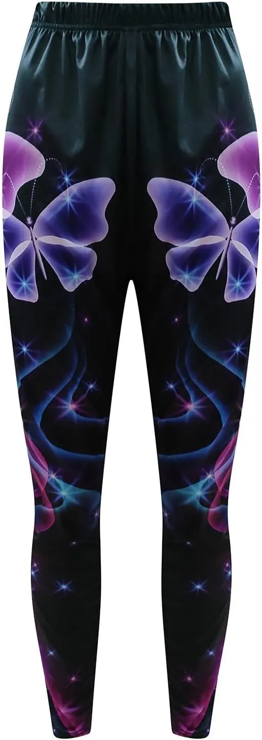 LCMTWX Fleece Lined Leggings Printed Pants Casual Elastic Slim Long Boot Women Pants Fleece Lined Leggings