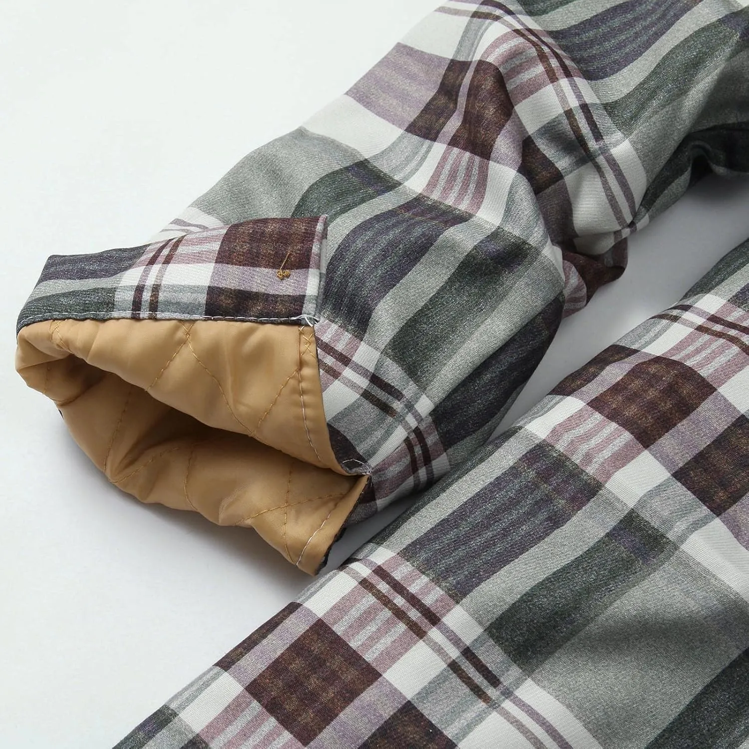 LCMTWX Men's Flannel Jackets Winter Retro Print Hooded Zipper Pocket Long Sleeve Shirt Patchwork Lightweight Shirt Heavy