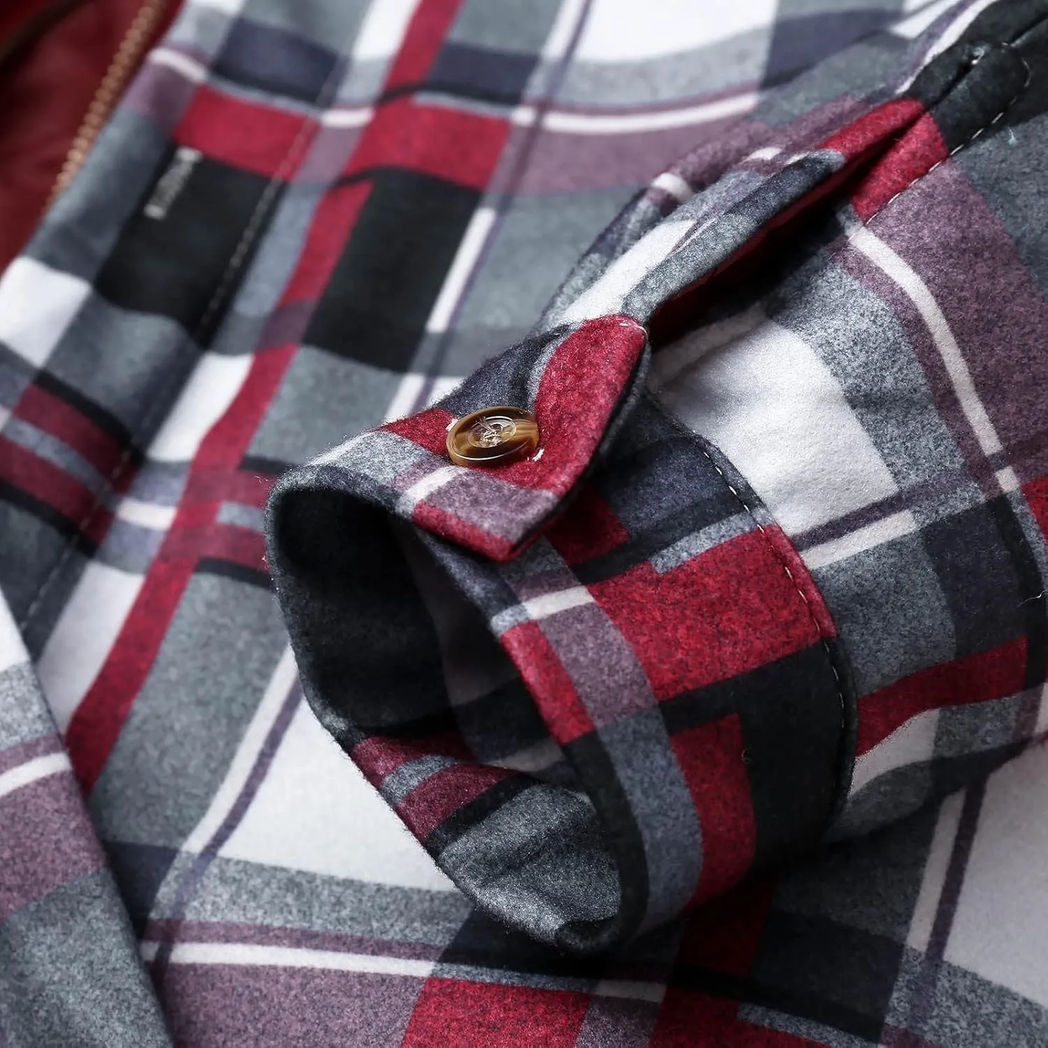 LCMTWX Mens Plaid Flannel Jacket Lapel Pocket Hooded Padded Loose Shirt Top Jacket Men Plus Size Big&Tall Mens Coat Soft