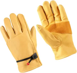 LIFKOME Vintage Unisex Winter Gloves Thicken Warm Wear Resistant Slip Driving Cycling Gear for Motorcycle Outdoor Activities Yellow