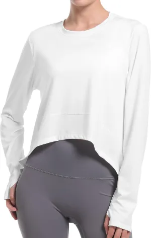 Long Sleeve Shirts for Women with Thumb Hole UPF 50  Workout Tops Flowy Athletic Shirts UV Protection Outdoor Clothing