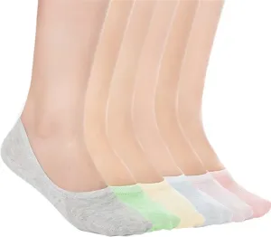 Losa Kute 6 Pairs Womens Casual No Show Socks Anti-Slip Socks 
