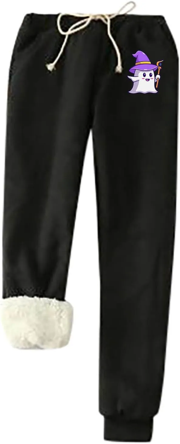 Lpmadey Women's Fleece Lined Pants Plus Size Sweatpants Winter Thermal Ski Hiking Running Joggers Tapered Lounge Jogger Pants