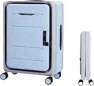 Luggage Foldable Suitcases Adjustable Trolley Carry On Luggage Front Open Universal Wheel Trolley Suitcase (Color : E, Size : 20 in)