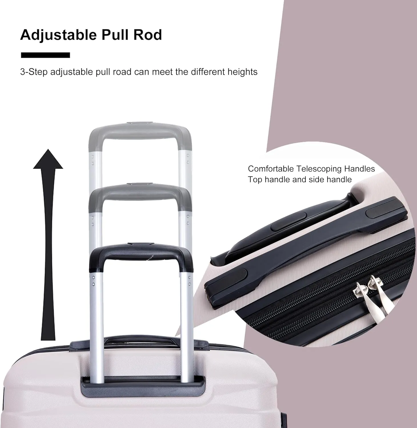 Luggage Sets 3 Piece with Double Spinner Wheels,PC Hardside Suitcase Sets with Expandable, Carry On Luggage Set with Travel Duffle Bag for Women and Men
