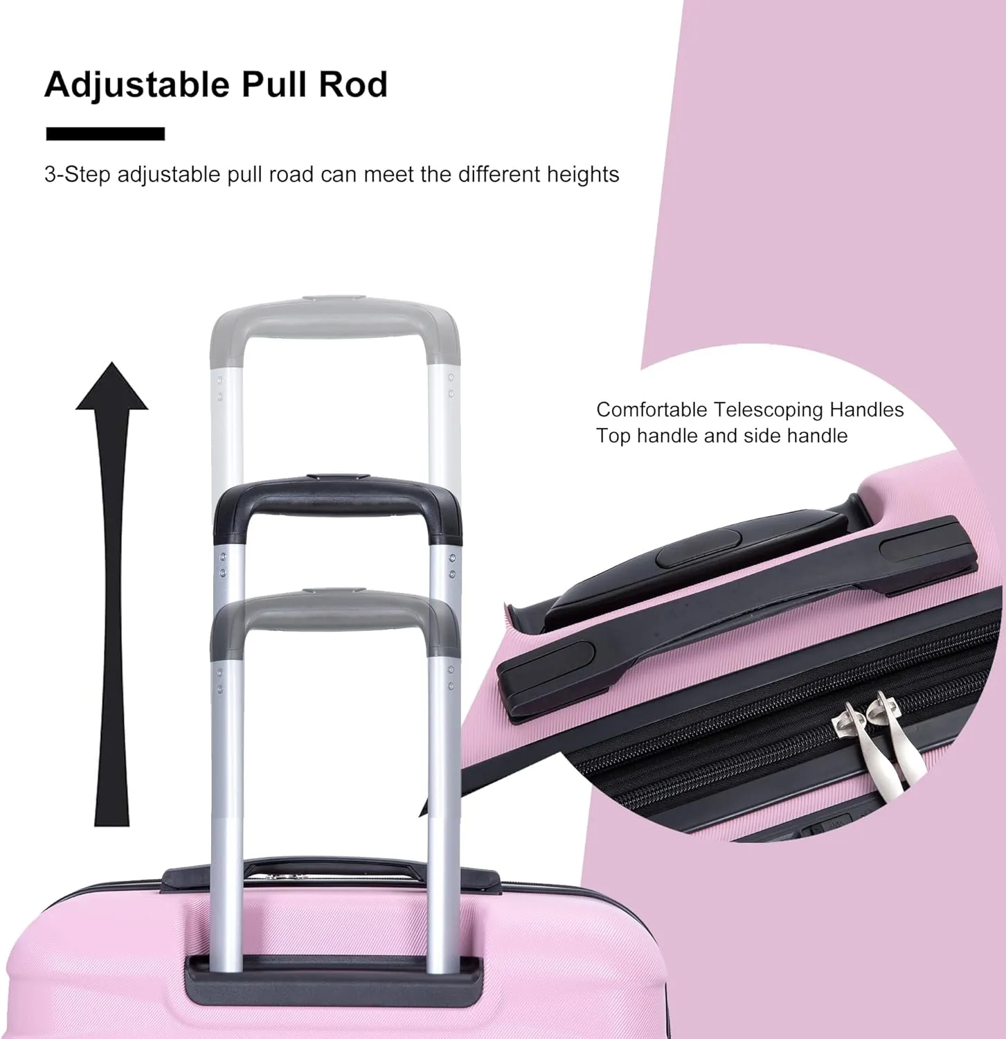 Luggage Sets 3 Piece with Double Spinner Wheels,PC Hardside Suitcase Sets with Expandable, Carry On Luggage Set with Travel Duffle Bag for Women and Men