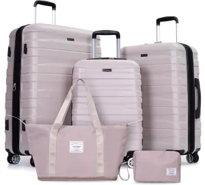 Luggage Sets 3 Piece with Double Spinner Wheels,PC Hardside Suitcase Sets with Expandable, Carry On Luggage Set with Travel Duffle Bag for Women and Men