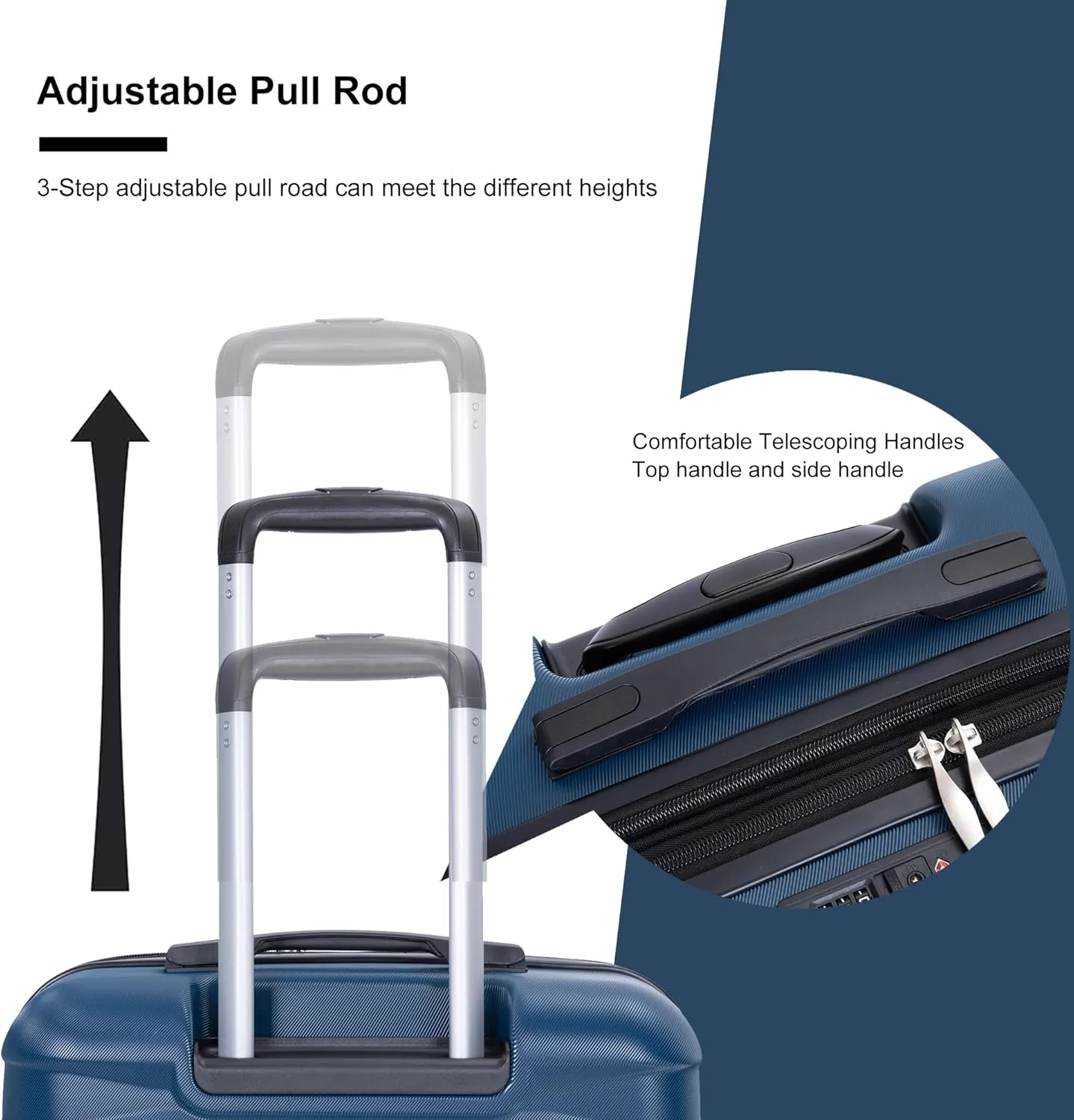 Luggage Sets 3 Piece with Double Spinner Wheels,PC Hardside Suitcase Sets with Expandable, Carry On Luggage Set with Travel Duffle Bag for Women and Men