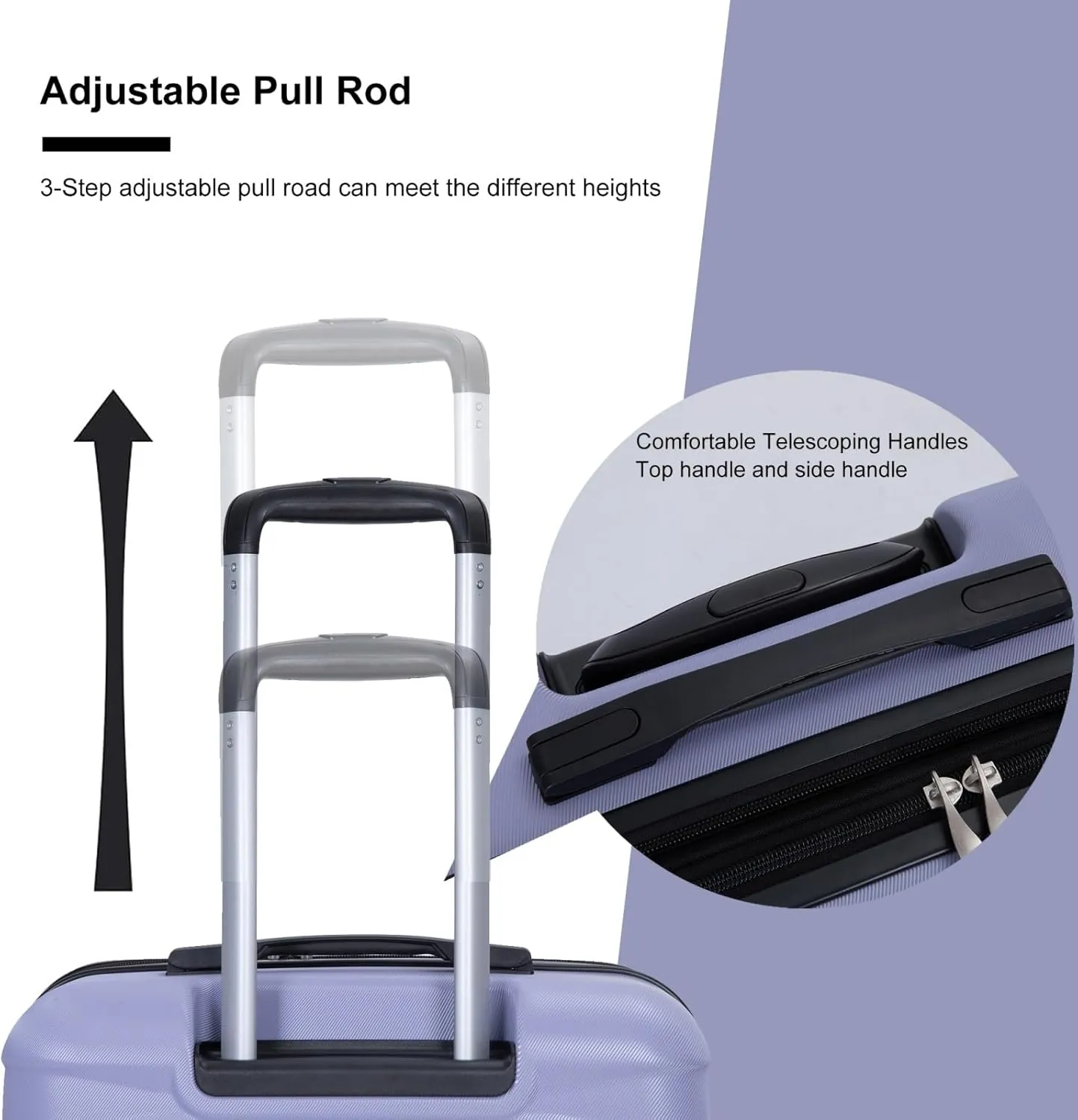 Luggage Sets 3 Piece with Double Spinner Wheels,PC Hardside Suitcase Sets with Expandable, Carry On Luggage Set with Travel Duffle Bag for Women and Men