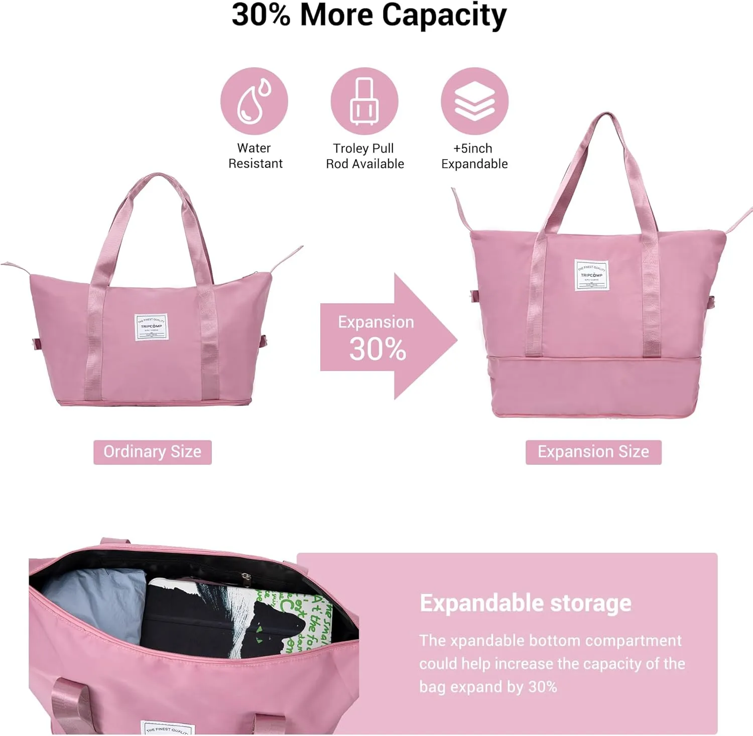 Luggage Sets 3 Piece with Double Spinner Wheels,PC Hardside Suitcase Sets with Expandable, Carry On Luggage Set with Travel Duffle Bag for Women and Men