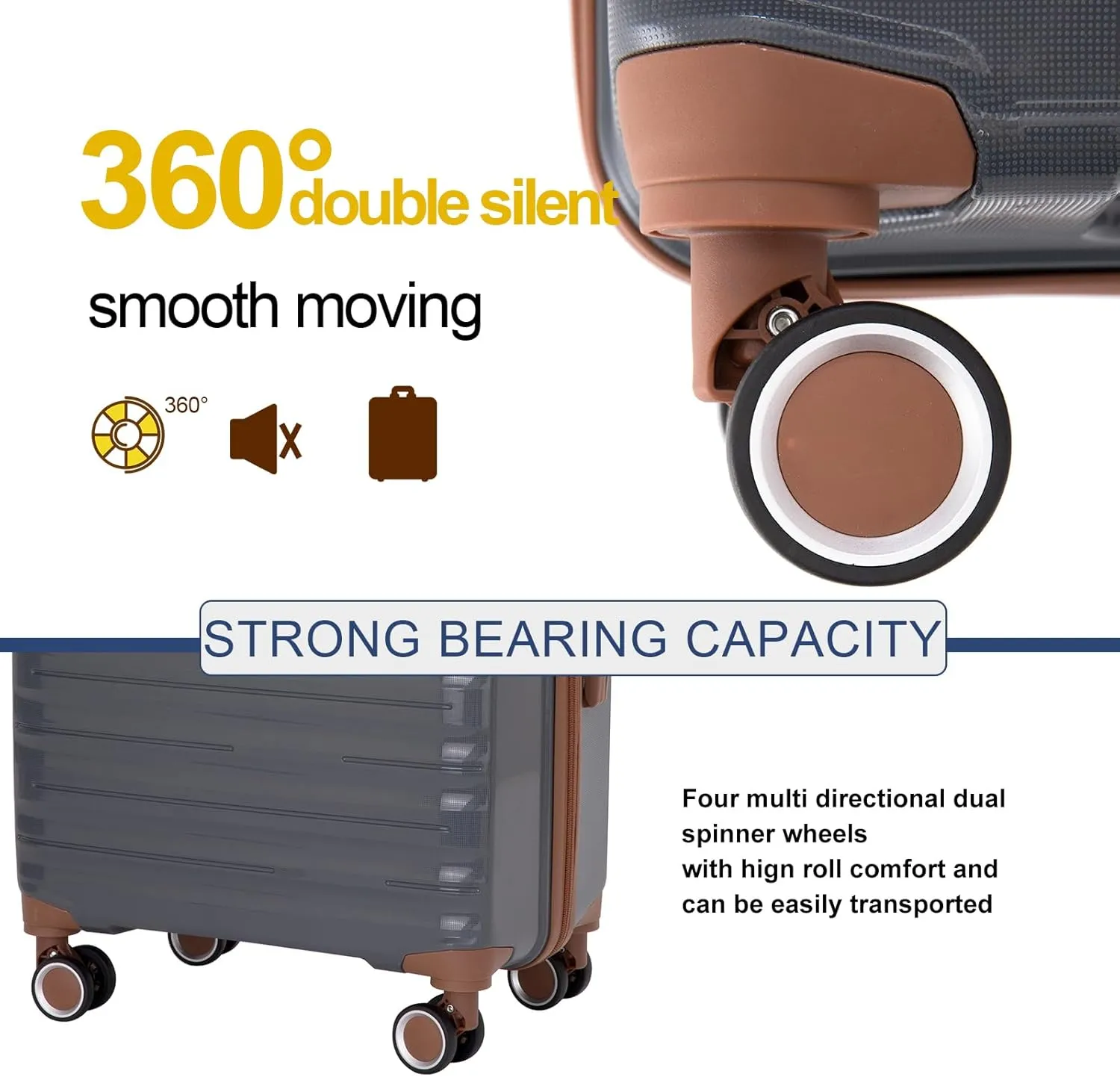 Luggage Sets 3 Piece,Suitcases with Double Spinner Wheels and TSA Lock,Hardcase 3 set Luggage with Travel Duffle Bag,Carry On Luggage Set
