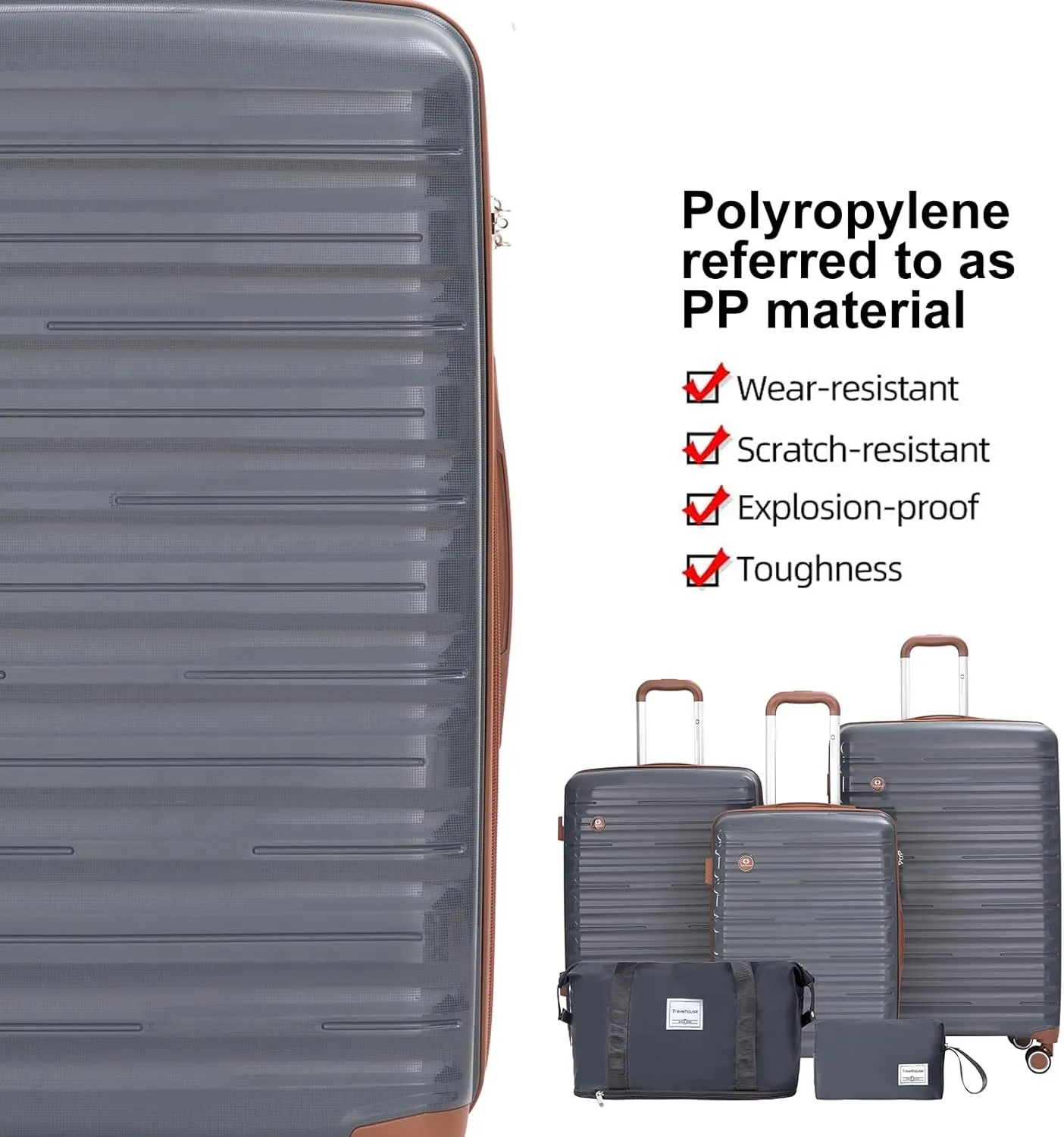 Luggage Sets 3 Piece,Suitcases with Double Spinner Wheels and TSA Lock,Hardcase 3 set Luggage with Travel Duffle Bag,Carry On Luggage Set