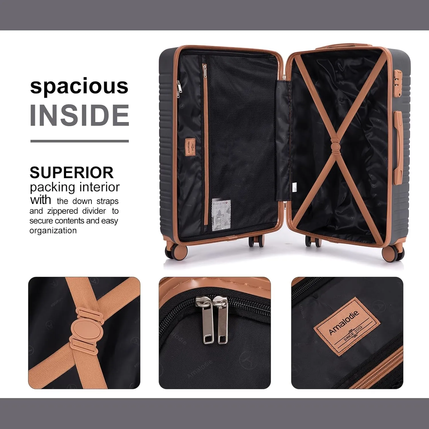 Luggage Sets 3 Piece,Suitcases with Double Spinner Wheels and TSA Lock,Hardcase 3 set Luggage with Travel Duffle Bag,Carry On Luggage Set