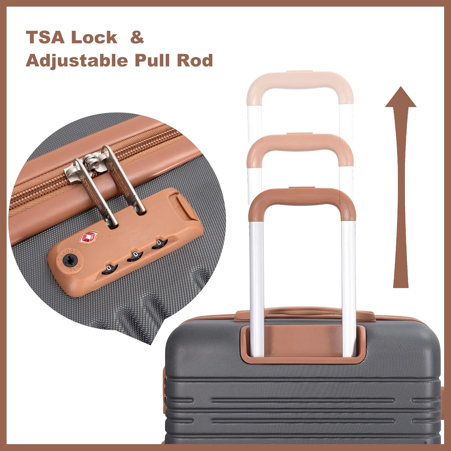 Luggage Sets 3 Piece,Suitcases with Double Spinner Wheels and TSA Lock,Hardcase 3 set Luggage with Travel Duffle Bag,Carry On Luggage Set