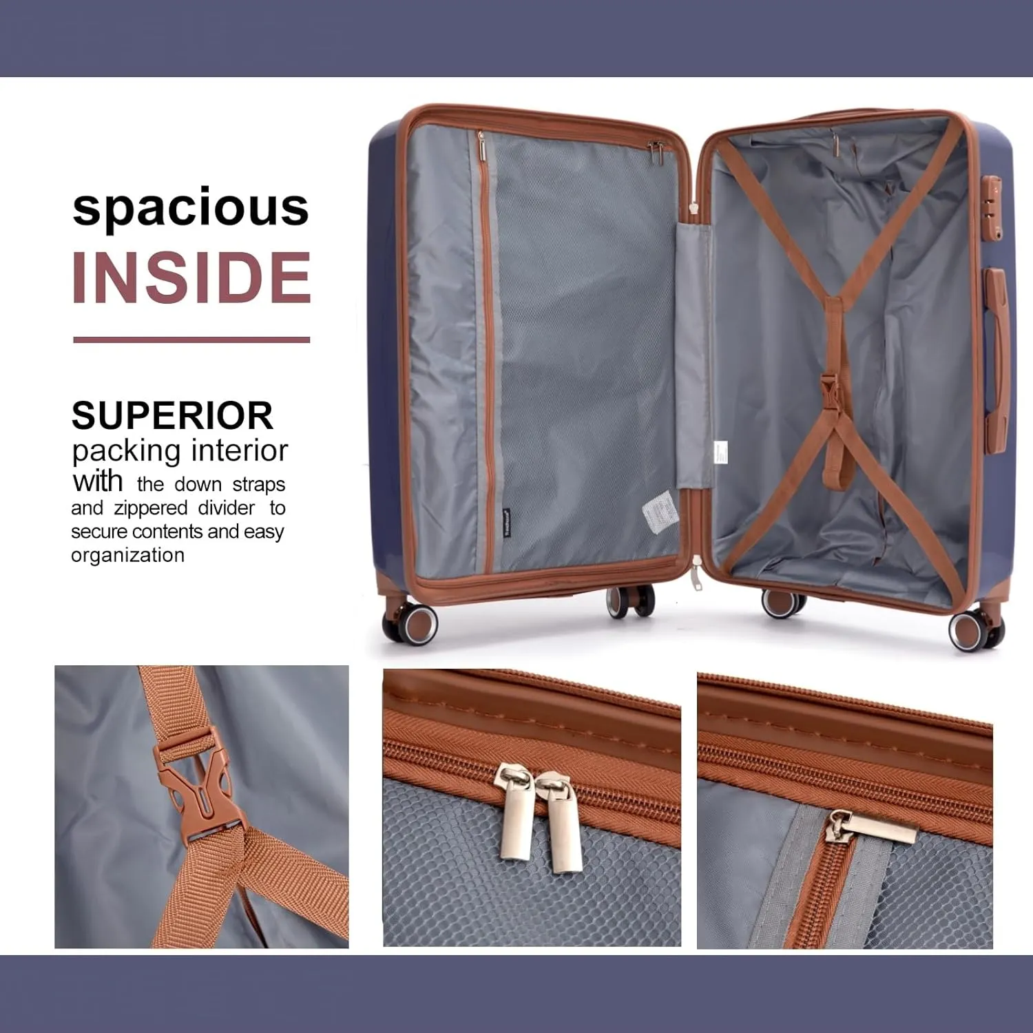 Luggage Sets 3 Piece,Suitcases with Double Spinner Wheels and TSA Lock,Hardcase 3 set Luggage with Travel Duffle Bag,Carry On Luggage Set