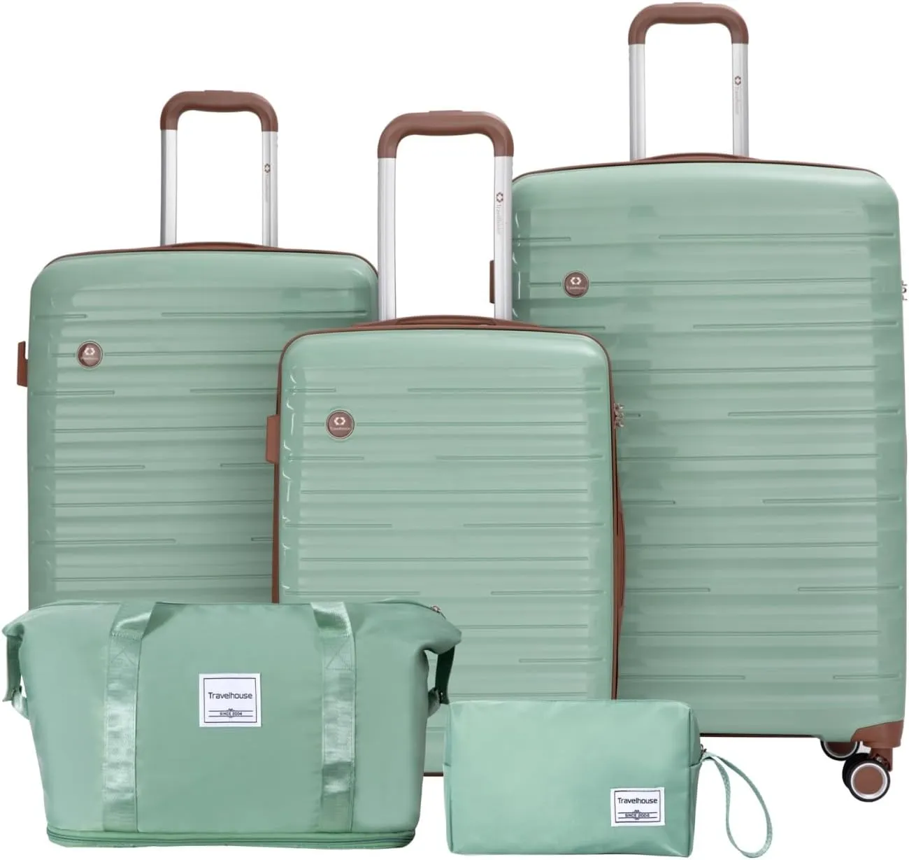 Luggage Sets 5 Piece,Suitcases with Double Spinner Wheels and TSA Lock,Hardcase 3 set Luggage with Travel Duffle Bag,Carry On Luggage Set