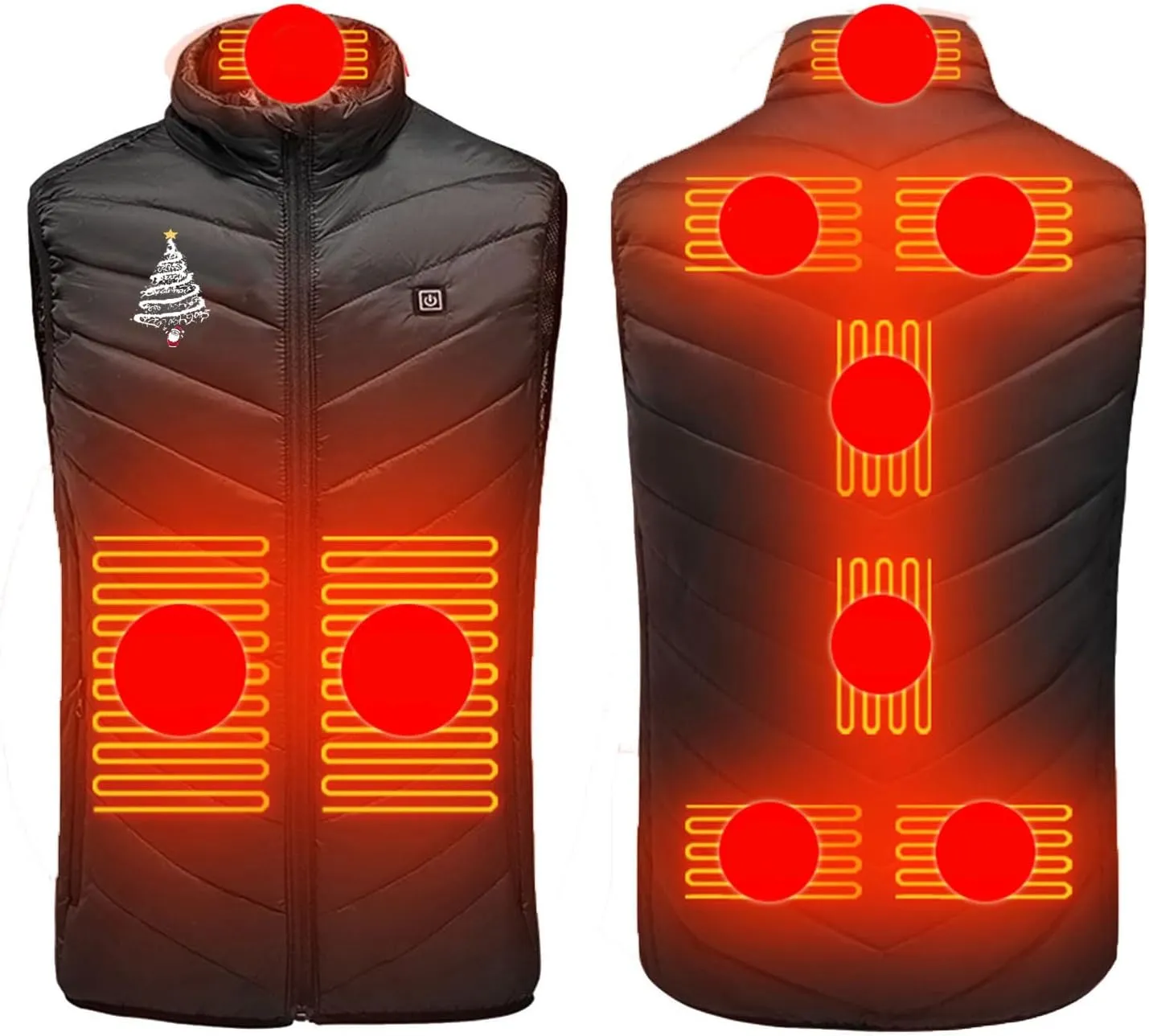 maisdgop Heated Vest Women Unisex Puffer Electric Heating Vest Ski Hunting Sleeveless 3 Gear 9 Heat Zones Heated Jackets