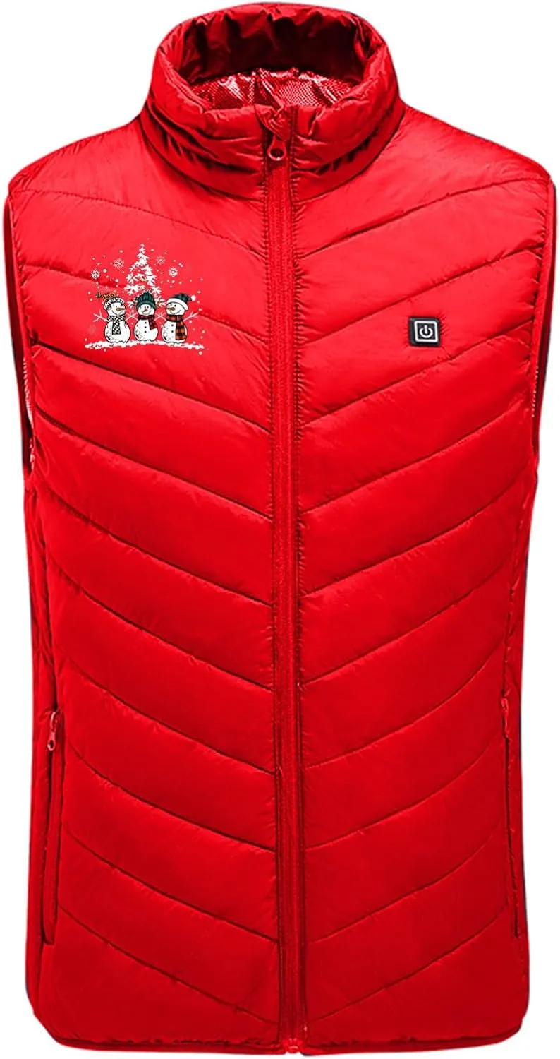 maisdgop Heated Vest Women Unisex Puffer Electric Heating Vest Ski Hunting Sleeveless 3 Gear 9 Heat Zones Heated Jackets